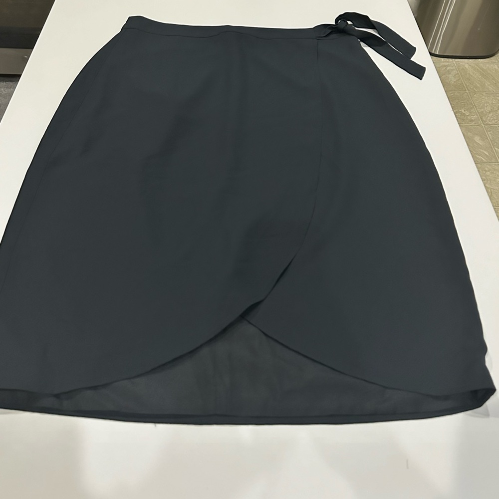 J. Crew Black Midi Wrap Skirt
